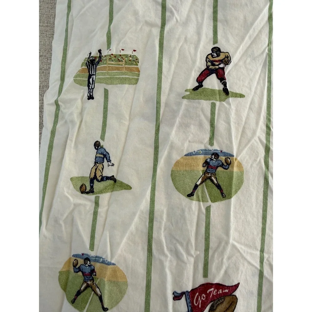 NWOT Pottery Barn Kids MVP Vintage Football Twin Fitted Bed Sheet 100% Cotton